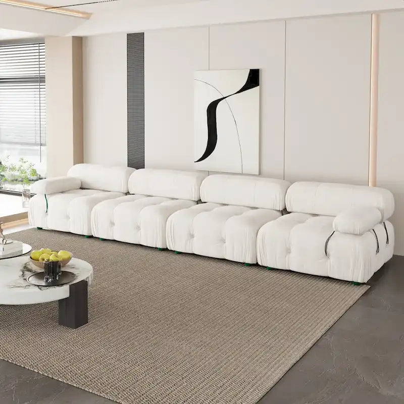 Samtstoff-bezogenes, modulares Sektionssofa, modernes Sofa