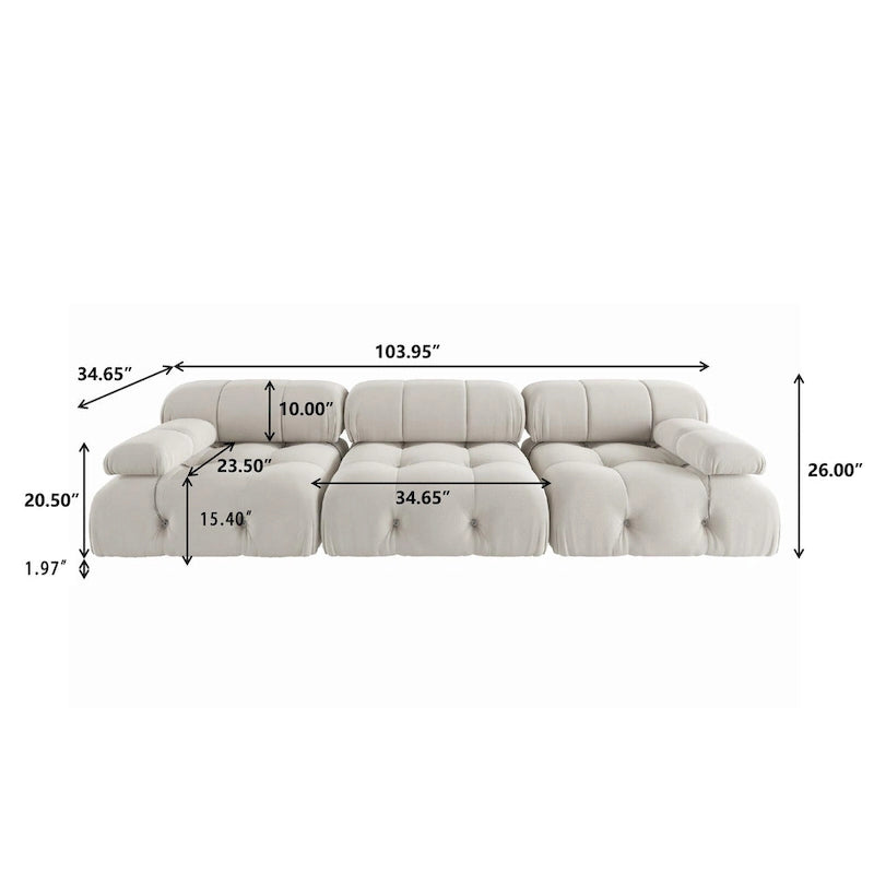 Samtstoff-bezogenes, modulares Sektionssofa, modernes Sofa