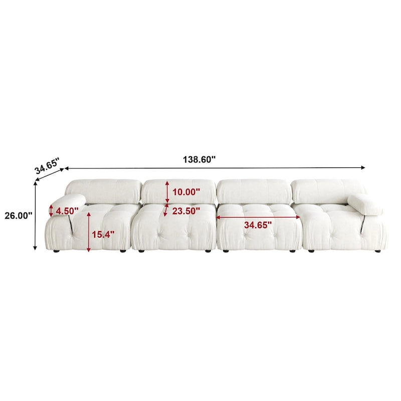 Samtstoff-bezogenes, modulares Sektionssofa, modernes Sofa