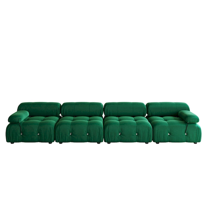 Samtstoff-bezogenes, modulares Sektionssofa, modernes Sofa