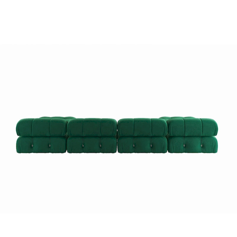 Samtstoff-bezogenes, modulares Sektionssofa, modernes Sofa