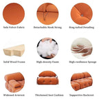 Samtstoff-bezogenes, modulares Sektionssofa, modernes Sofa