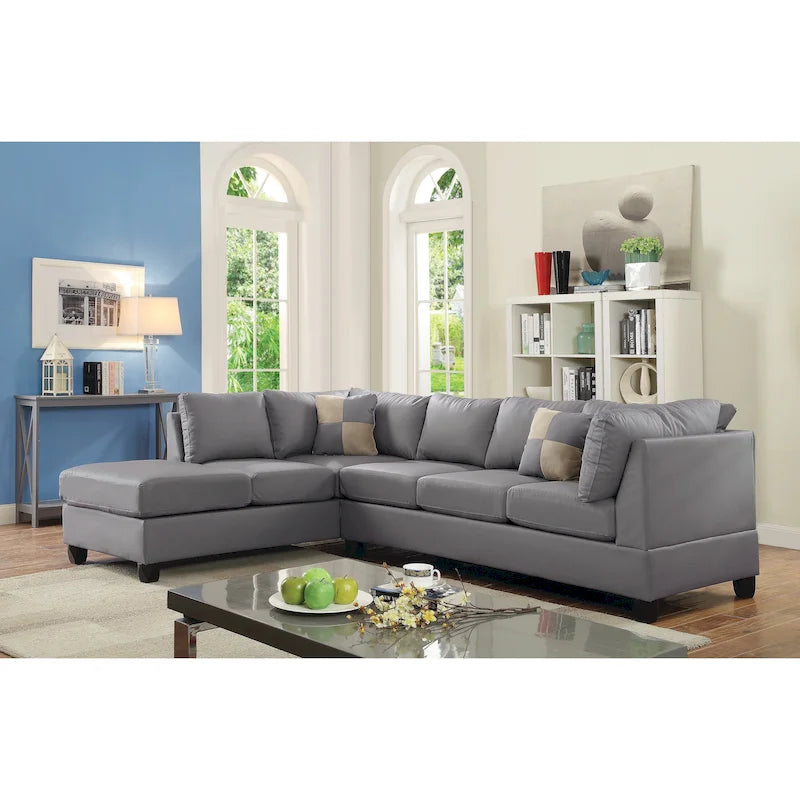 Malone L-förmiges, umkehrbares Kunstleder-Ecksofa