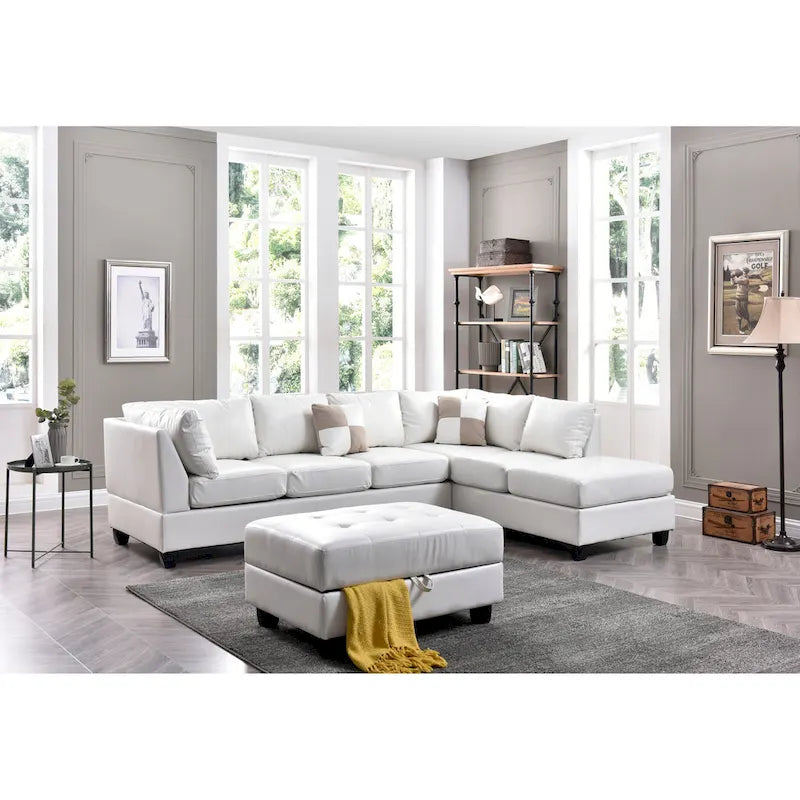 Malone L-förmiges, umkehrbares Kunstleder-Ecksofa