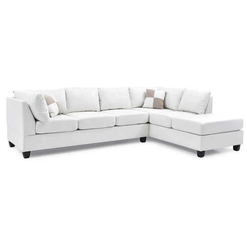 Malone L-förmiges, umkehrbares Kunstleder-Ecksofa
