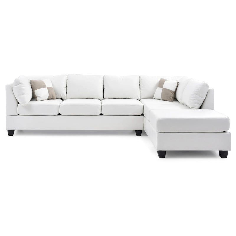 Malone L-förmiges, umkehrbares Kunstleder-Ecksofa