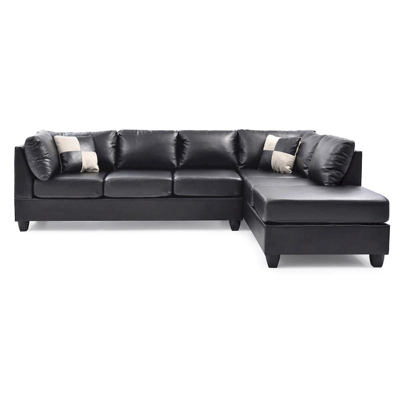 Malone L-förmiges, umkehrbares Kunstleder-Ecksofa
