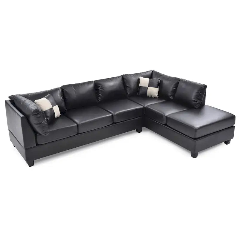 Malone L-förmiges, umkehrbares Kunstleder-Ecksofa