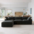 Schwarzes Commix Daunen-Polster-Sofa mit Ottomane