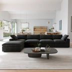 Schwarzes Commix Daunen-Polster-Sofa mit Ottomane