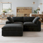 Schwarzes Commix Daunen-Polster-Sofa mit Ottomane