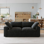 Schwarzes Commix Daunen-Polster-Sofa mit Ottomane