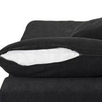 Schwarzes Commix Daunen-Polster-Sofa mit Ottomane