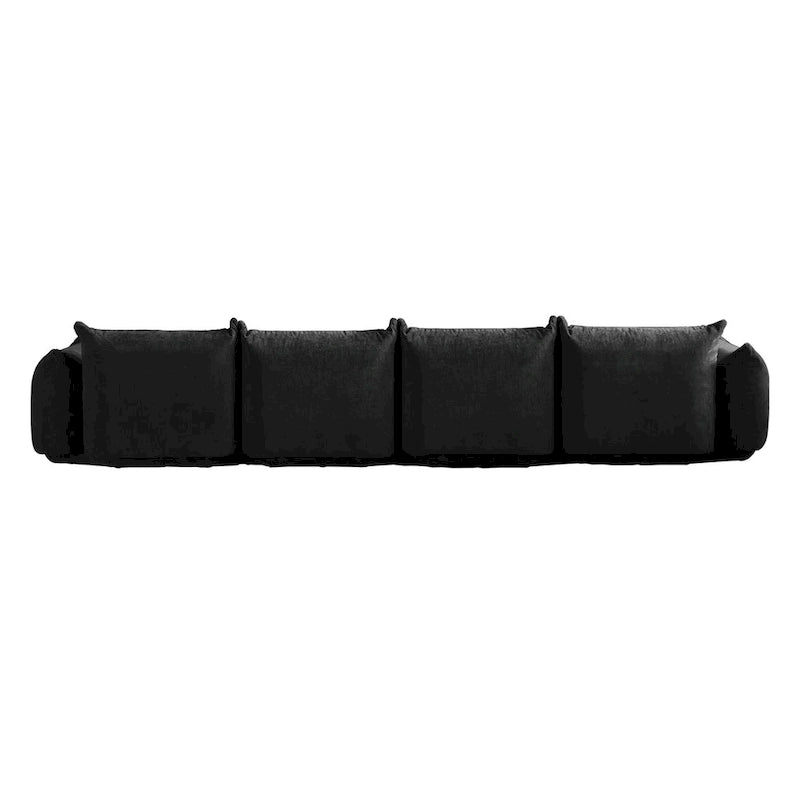 Chenille-Stoff-Ecksofa U-förmiges 4-Sitzer-Sofa mit 2 Hockern