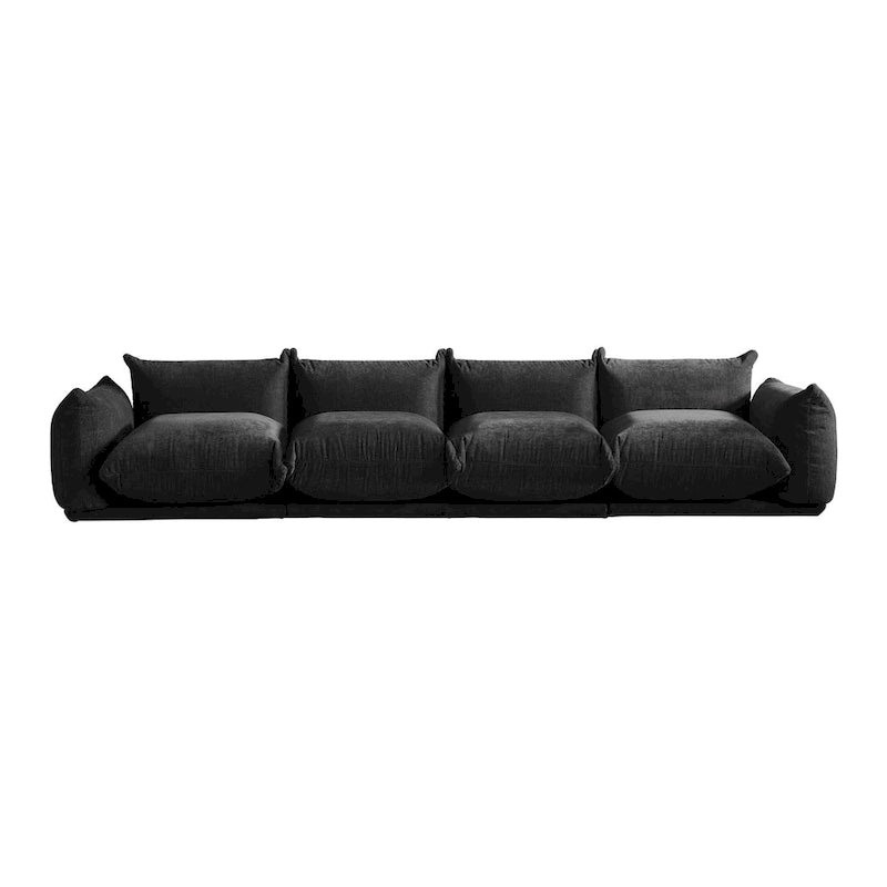 Chenille-Stoff-Ecksofa U-förmiges 4-Sitzer-Sofa mit 2 Hockern