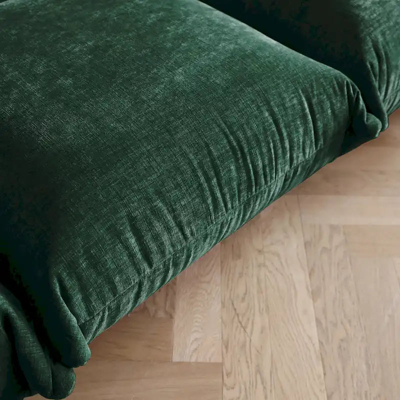 Chenille-Stoff-Ecksofa U-förmiges 4-Sitzer-Sofa mit 2 Hockern