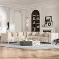 Großes L-förmiges modulares Sofa, 6-Sitzer Samt-Sektionssofa