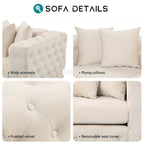 Großes L-förmiges modulares Sofa, 6-Sitzer Samt-Sektionssofa