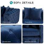 Großes L-förmiges modulares Sofa, 6-Sitzer Samt-Sektionssofa
