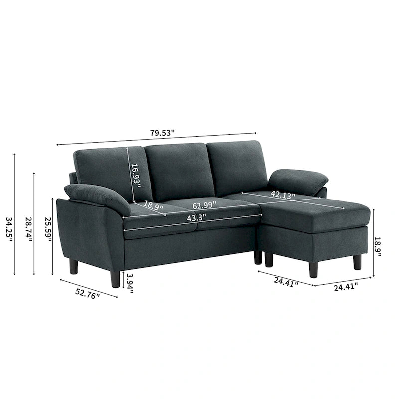 Jarenie 79.72 L-förmiges Sofa für das Wohnzimmer