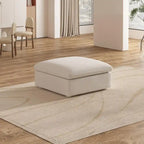 Großes Ecksofa mit Daunenfüllung und Ottoman für Wohnzimmerset