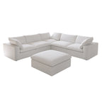 Großes Ecksofa mit Daunenfüllung und Ottoman für Wohnzimmerset
