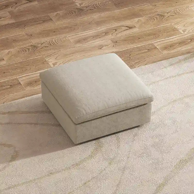 Großes Ecksofa mit Daunenfüllung und Ottoman für Wohnzimmerset
