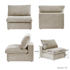 Großes Ecksofa mit Daunenfüllung und Ottoman für Wohnzimmerset