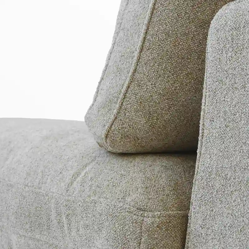 Großes Ecksofa mit Daunenfüllung und Ottoman für Wohnzimmerset