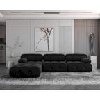 Schwarzes modulares Sektionssofa Samtbezogenes Sofa