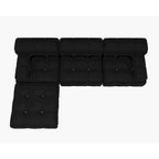 Schwarzes modulares Sektionssofa Samtbezogenes Sofa