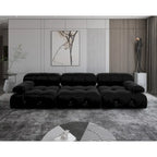 Schwarzes modulares Sektionssofa Samtbezogenes Sofa