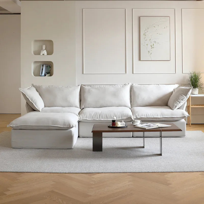 123 Polster-Ecksofa Minimalistische Samt-Couch