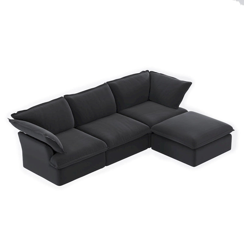 123 Polster-Ecksofa Minimalistische Samt-Couch