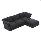 123 Polster-Ecksofa Minimalistische Samt-Couch