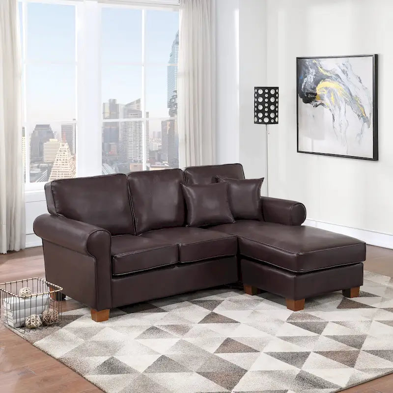 Rylee Ecksofa mit Armlehnen und Kissen
