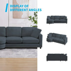 Mixoy Morden Minimalistisches Geschwungenes Ecksofa, Luxuriöses Polster-L-förmiges Sofa mit Chaiselongue – 104,9 cm x 226,1 cm x 80,8 cm