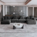 181 U-förmiges, umwandelbares modulares Sektionalsofa mit 2 Ottomanen