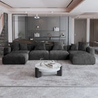 181 U-förmiges, umwandelbares modulares Sektionalsofa mit 2 Ottomanen