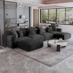 181 U-förmiges, umwandelbares modulares Sektionalsofa mit 2 Ottomanen