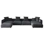 181 U-förmiges, umwandelbares modulares Sektionalsofa mit 2 Ottomanen