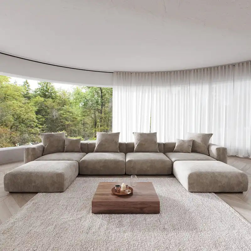 181.10 Sofa mit extra großem Schnitt, 6-teilig, aus Kordsamt
