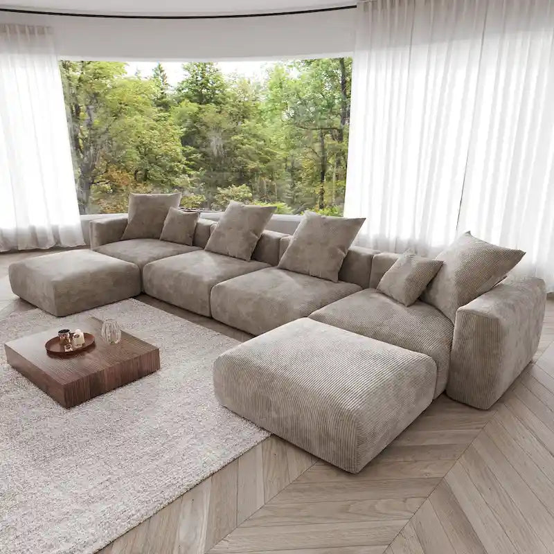 181.10 Sofa mit extra großem Schnitt, 6-teilig, aus Kordsamt