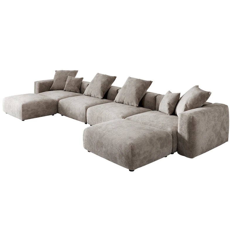 181.10 Sofa mit extra großem Schnitt, 6-teilig, aus Kordsamt