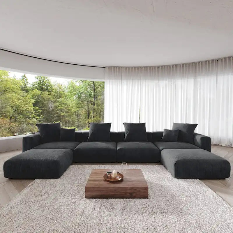 181.10 Sofa mit extra großem Schnitt, 6-teilig, aus Kordsamt