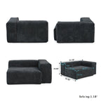 181.10 Sofa mit extra großem Schnitt, 6-teilig, aus Kordsamt