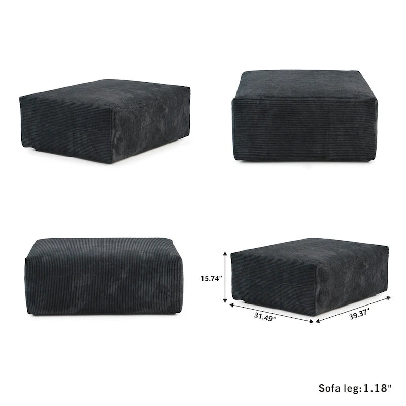 181.10 Sofa mit extra großem Schnitt, 6-teilig, aus Kordsamt