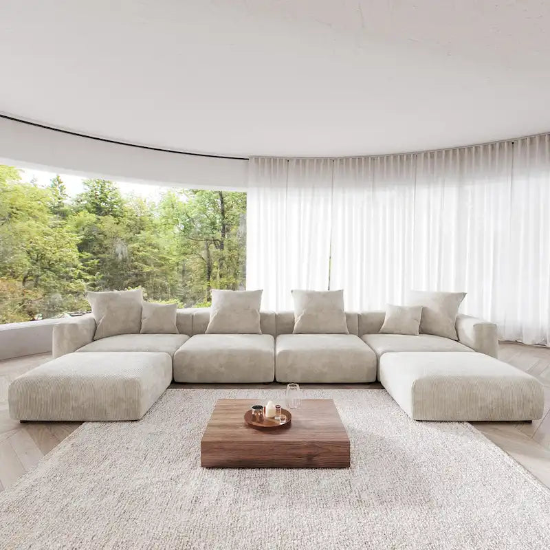 181.10 Sofa mit extra großem Schnitt, 6-teilig, aus Kordsamt