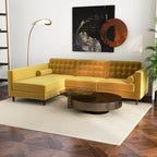 Ora Tufted Modernes Wohnzimmer-Ecksofa aus Samt