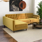 Ora Tufted Modernes Wohnzimmer-Ecksofa aus Samt